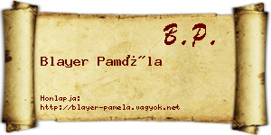 Blayer Paméla névjegykártya